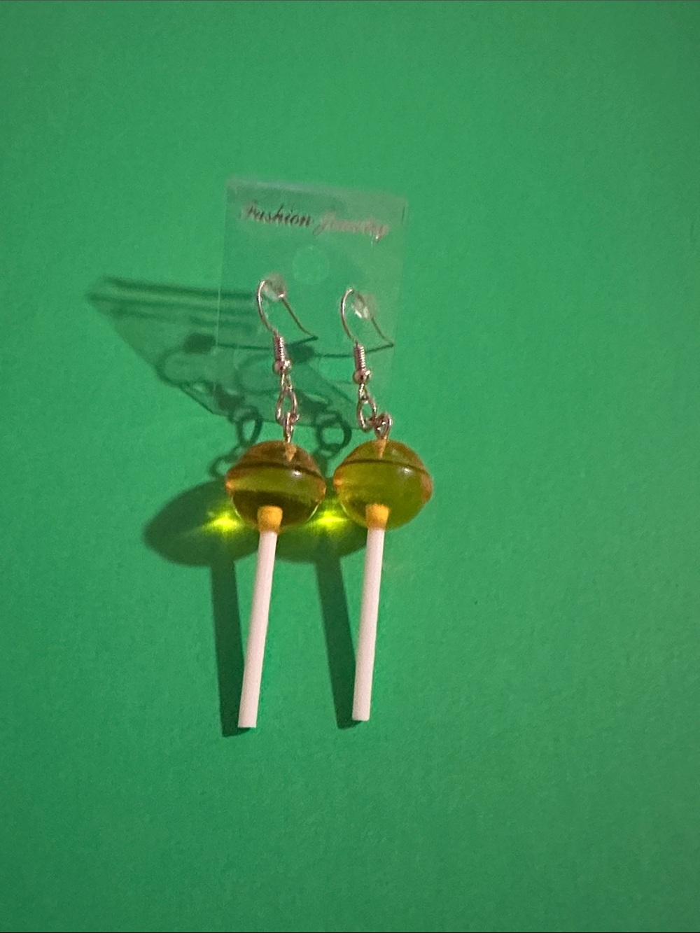 Yellow Lollipop Dangle Earrings
